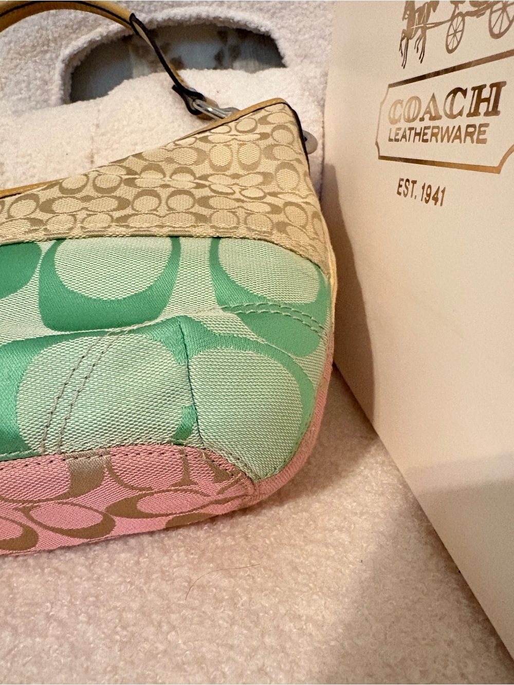 Coach Patchwork Signature Small Hobo Bag in Pastel Multi - Picture 12 of 15